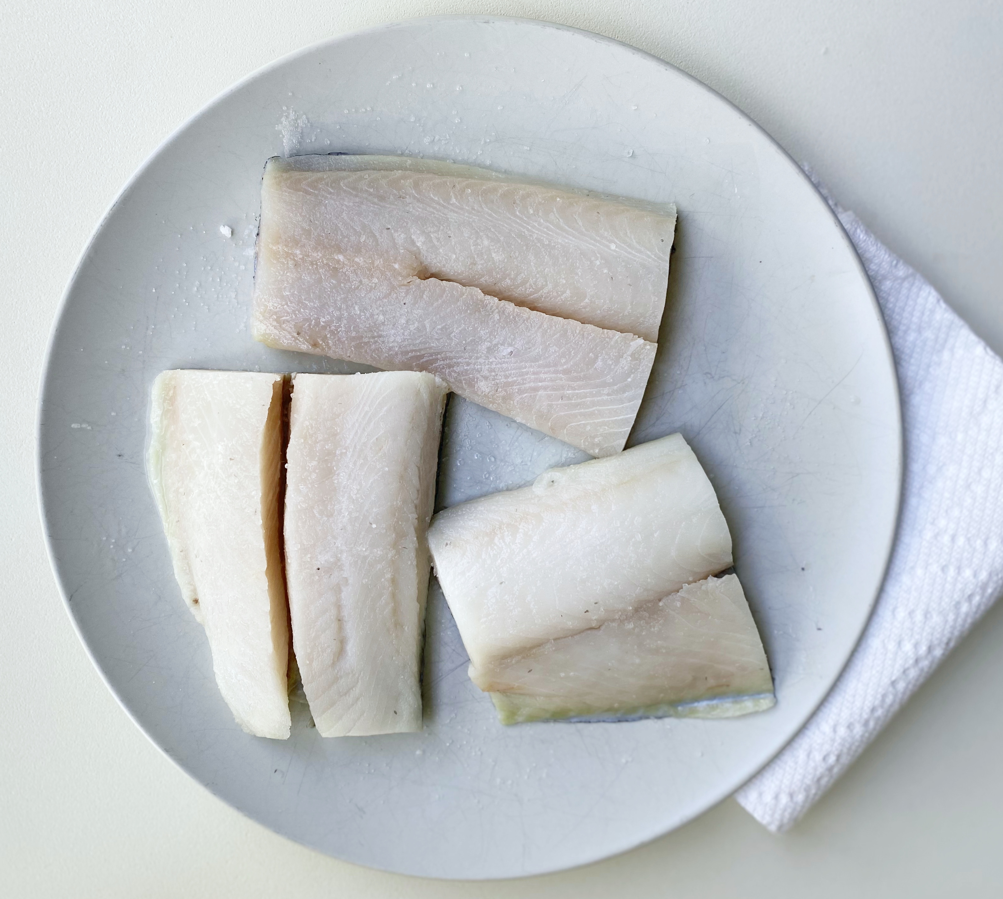 Salted black cod fillets