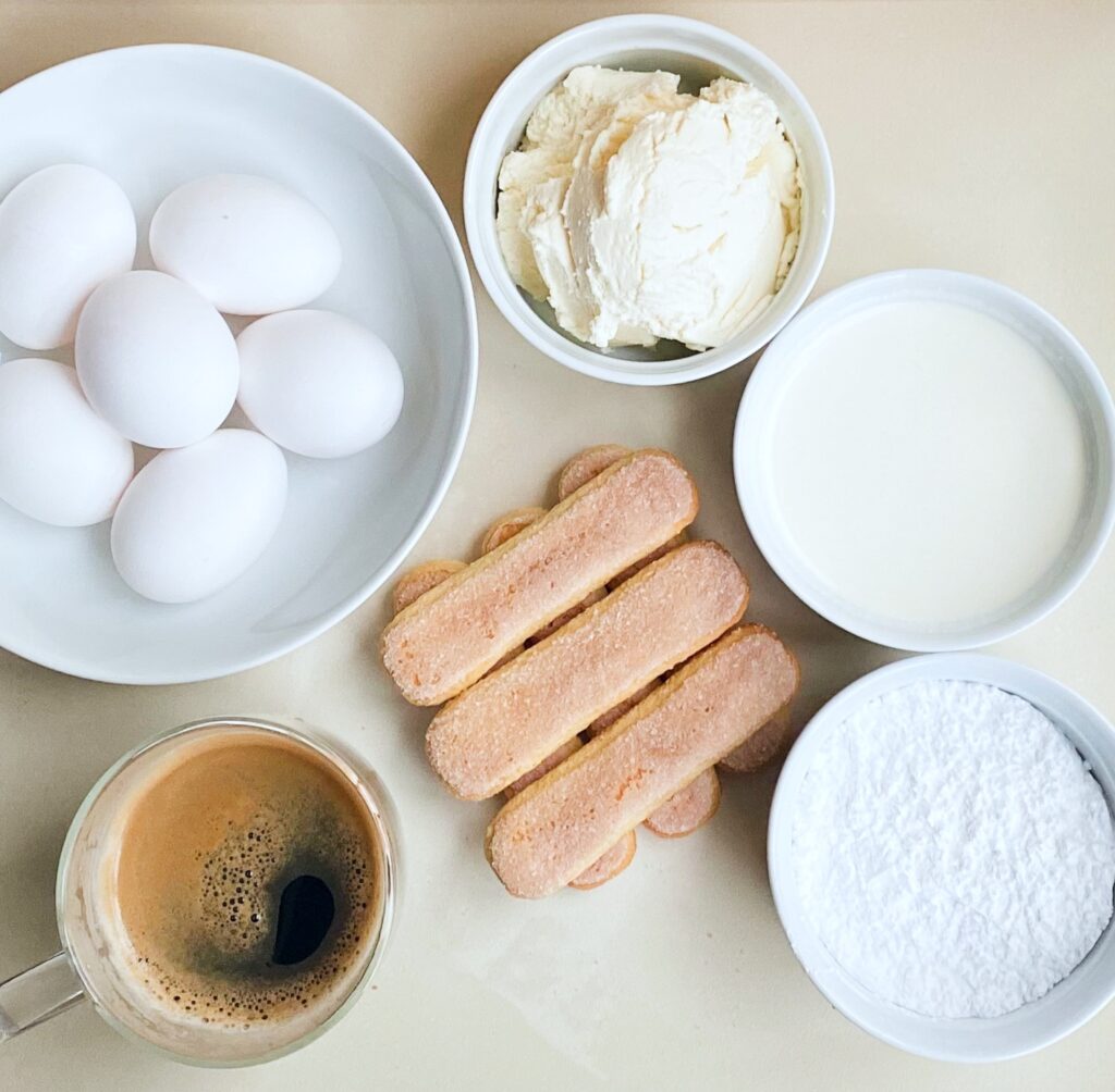 Classic tiramisu ingredients