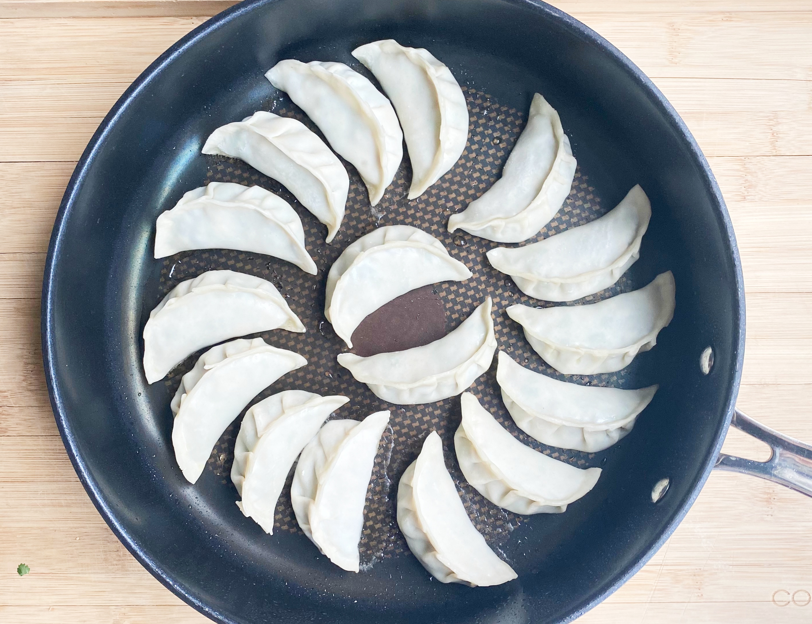 Pork, Shrimp and Chive Dumplings - pan fry for the best potstickers!